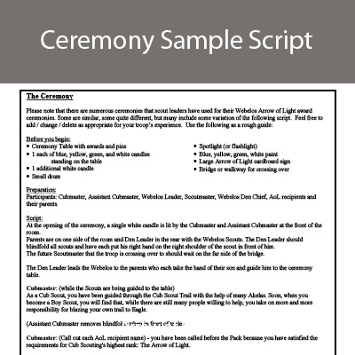 Ceremony Sample Script